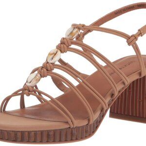 Lucky Brand Bassie Faux Leather Caged Heels $99 - US Size 9 - Tan - 1316
